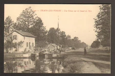 THAON-les-VOSGES (88) PENICHE à l'ECLUSE / CANAL de l'EST animée début 1900