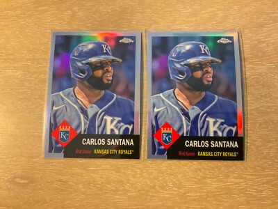 2022 Topps Chrome Platinum Anniversary Carlos Santana Refractor 2 Card Lot #243