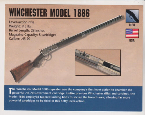 WINCHESTER MODEL 1886 RIFLE .45-90 Gun Atlas Classic Firearms PHOTO CARD - Picture 1 of 1