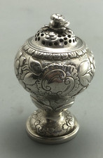 George III Crested Silver Pounce Pot George Knight London 1818 69g GEZX