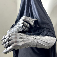 Witch King Gauntlets  Medieval Etched Gloves for Cosplay  Halloween Gift