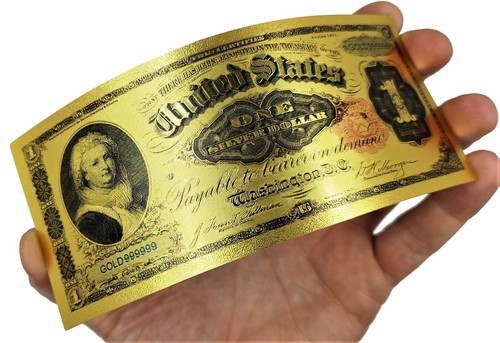Marta Washington ONE Dollar 1891 Banknote Gold Foil - Picture 3 of 13