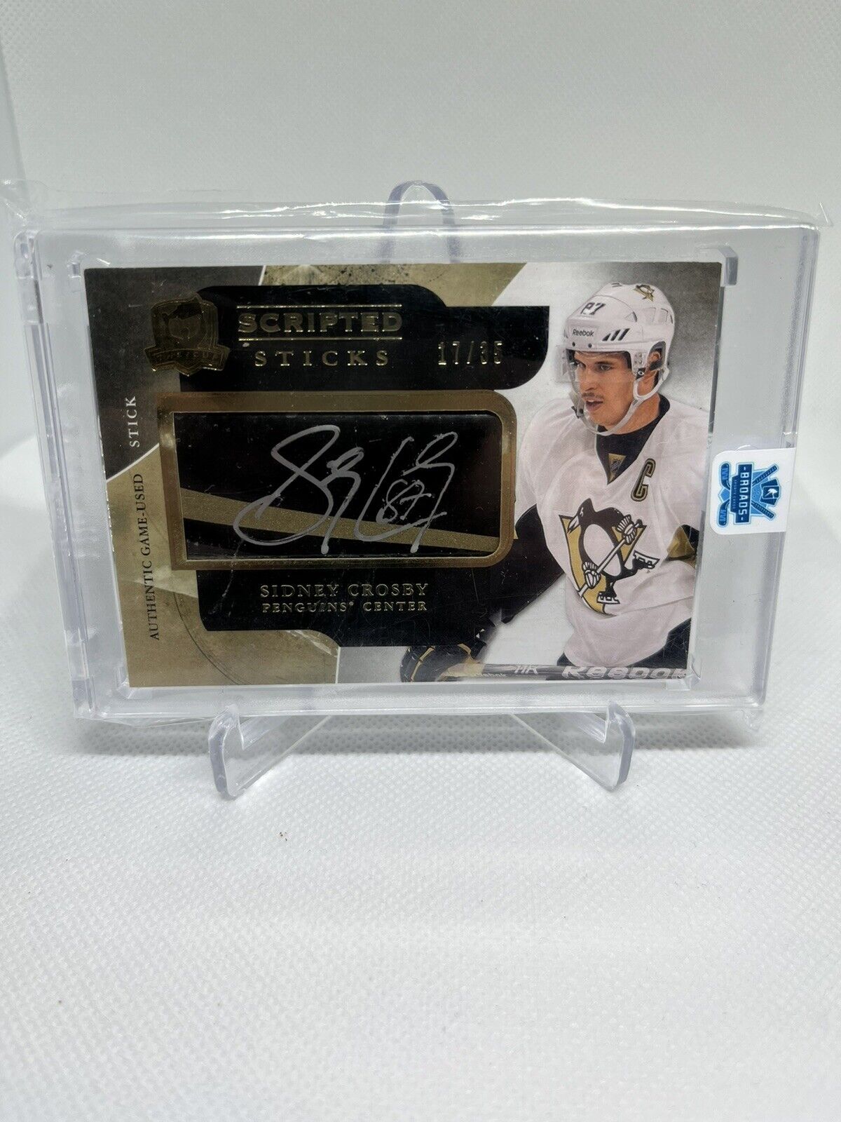 11-12 The CUP Sidney Crosby Scripted Sticks /35 Stick Auto *GAME USED