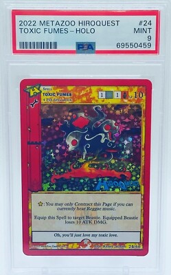 MetaZoo Toxic Fumes Full Holo 24/66 Hiroquest Limited Promo PSA 9