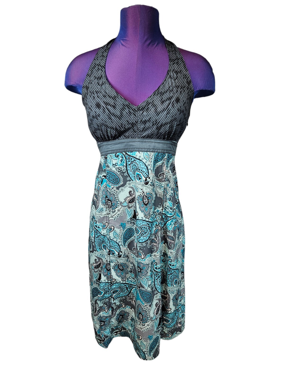 Athleta Grenadine Pack Everywhere V-Neck Smocked Back Halter Dress Size 4 E7