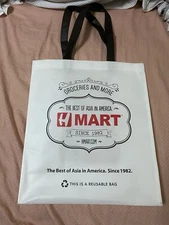 H Mart Reusable Shopping White bag Strong Reusable Bag