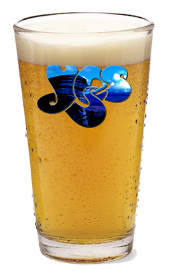 Yes (Blue Wave) - Rock and Roll - 16oz Pint Beer Glass Pub Barware Seltzer Tea