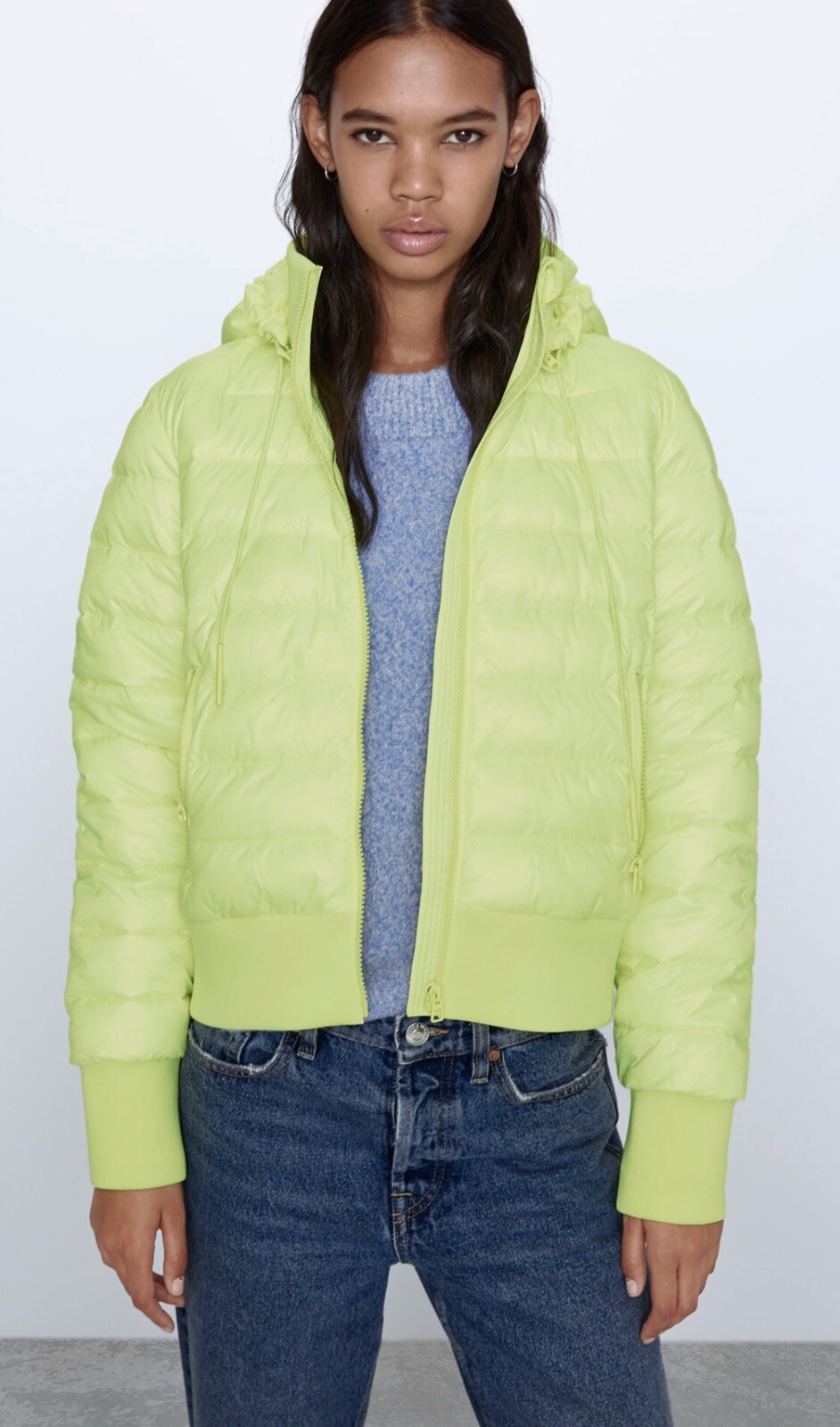 Zara Neon Floracent Green Packable 