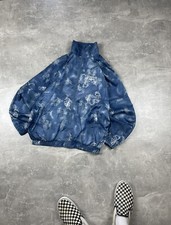 Reebok Vintage 90s Blue Nylon Retro Track Jacket Zip Size M Made In Taiwan