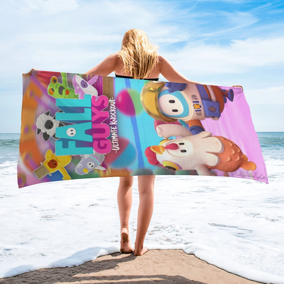 Fall Guys Beach Towel Quick Drying Microfiber Lightweight 30"x60"