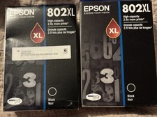 2 - Epson 802XL Black Ink Cartridges
