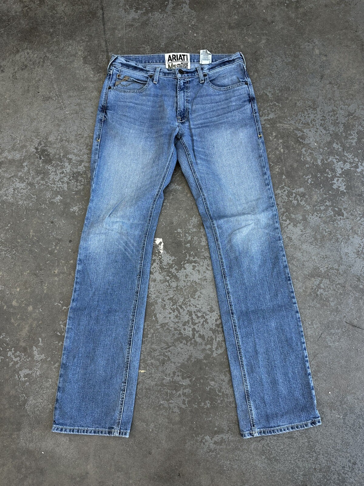 Mens Ariat M5 Rebar Slim Straight Denim Jeans Size 34… Gem