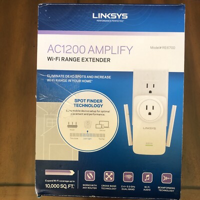 Linksys RE6700 Amplify Dual Band High-Power Wi-Fi Gigabit Range Extender
