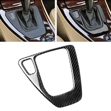 Carbon Fiber Interior Gear Shift Cover Trim For BMW 3 Series E90 E92 2005-2012