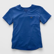 Figs Blue Scrub Top V-Neck Pocket XS Unisex Healthcare Professional