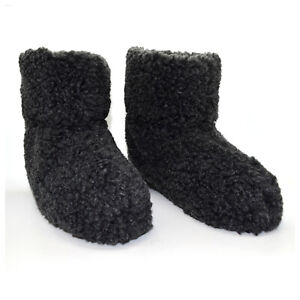 WOMENS LADIES WINTER COMFY FUR LINED ANKLE BOOTIE WARM INDOOR SLIPPERS SHOES 3-8