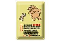 Blechschild Spruch 30X40 Cm Ich Bin Der Chef (Schweine) Deko Schild