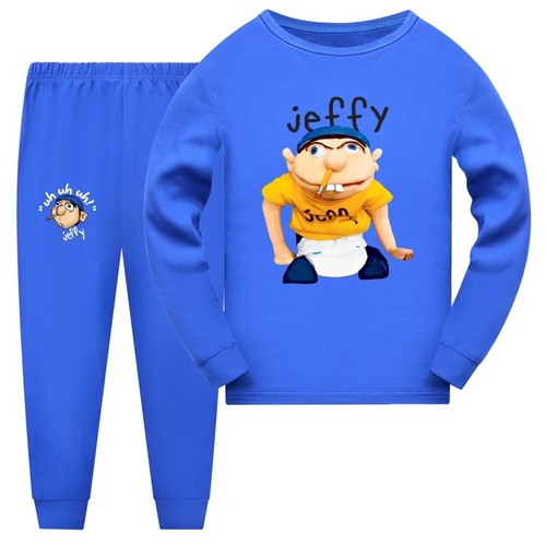 Jeffy Hand Puppet Clothes Long Sleeve Pyjamas Youth Boys Sleepwear T-shirts Pant - Picture 21 of 24