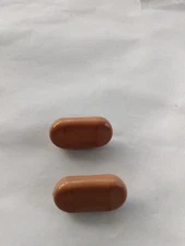 2 BRN01 WARM BROWN TOGGLE SHAPED VINTAGE PLASTIC BUTTONS