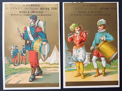 2 A FINET Rue Royale TOURS Frankreich Modi und Coiffures Werbekarten