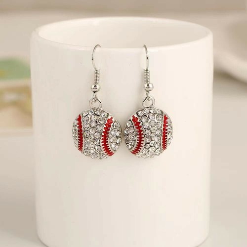 Fashion Women Crystal Jewelry Earrings Baseball Basketball Football Sports 1067 - Picture 7 of 16