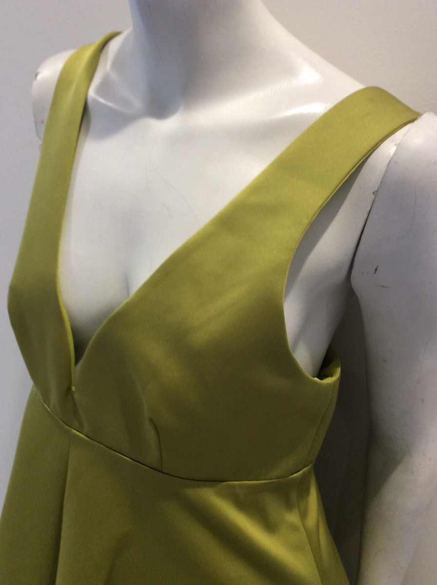 Rochas Paris chartreuse green A-line Dress new sz 44 made In Italy | eBay