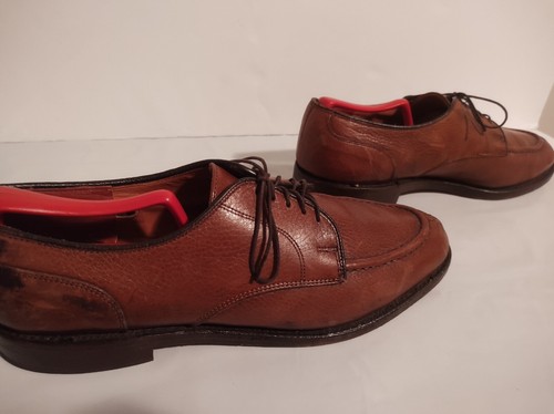 Allen Edmonds Canton Tan Pebble Oxfords Split Apron Toe Mens 10.5 B - Picture 5 of 9
