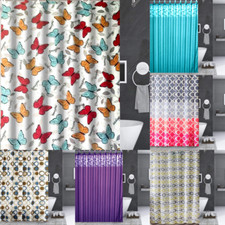 1PC NEW BATHROOM BATH FABRIC SHOWER CURTAIN 70" X 72" WITH HOOKS READY TO HANG
