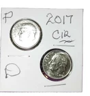 (2 Coins) 2017 P&D Roosevelt Dimes.  Awesome coins! Cir. Full of luster. MS/FT