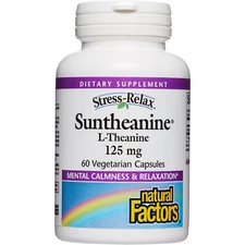 Natural Factors Stress-Relax Suntheanine L-Theanine 125 mg,60 Vegetarian Caps