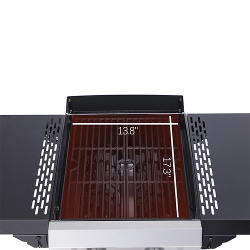 2-Burner Propane Gas BBQ Grill Pizza Box 24600BTU w/ Wire Enamel Cooking Grids - Picture 3 of 9