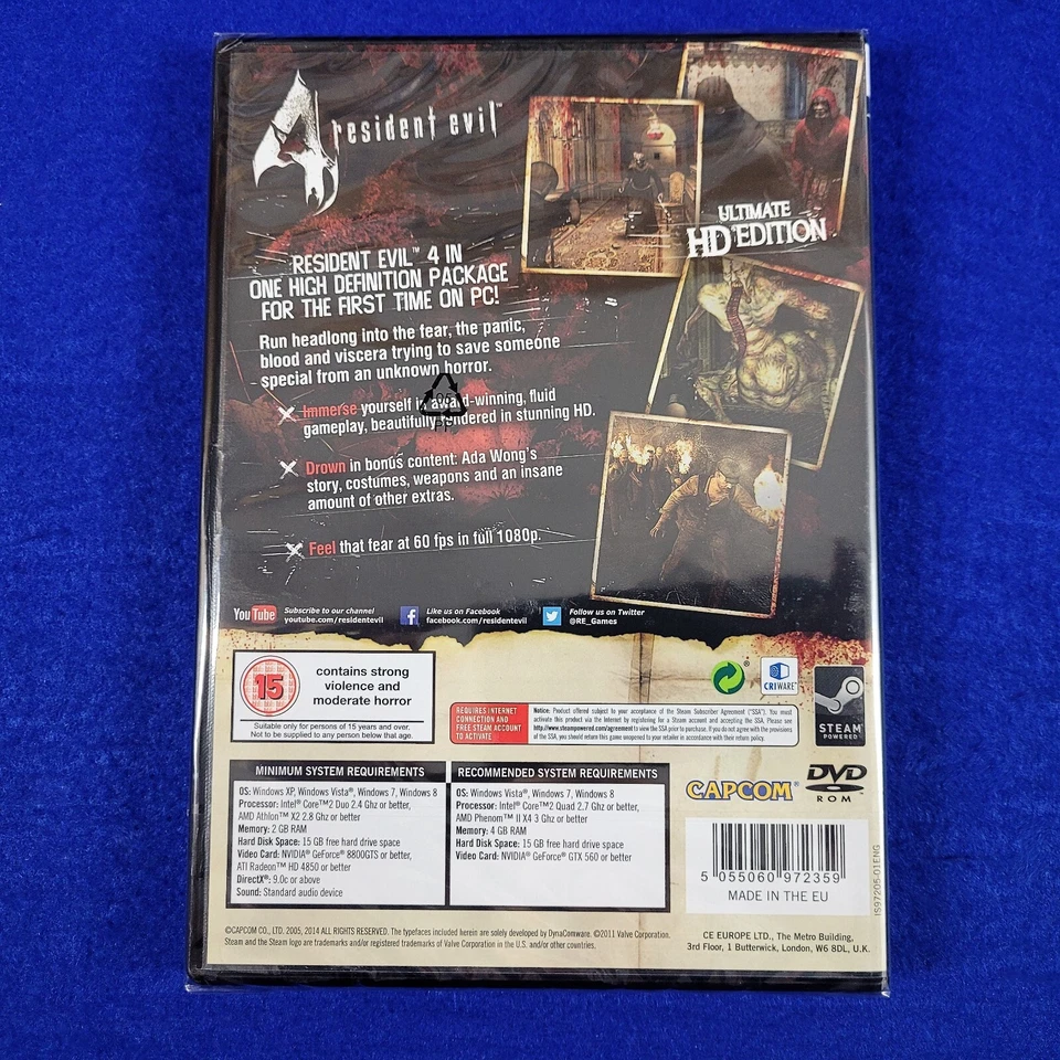 pc RESIDENT EVIL 4 ULTIMATE HD EDITION Game NEW & Sealed REGION FREE PC DVD-ROM - Image 2 of 4