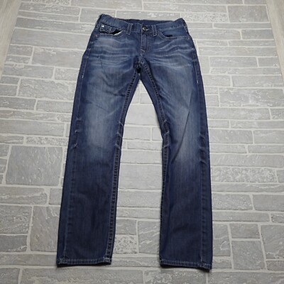 True Religion Jeans Size 33 Section Slim Western Flap Pockets Blue Denim Pants