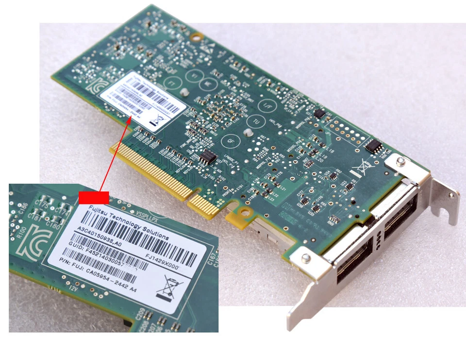 FUJITSU 40GbE DUAL PORT ConnectX-3 QSFP INFINIBAND CX354A CA05954-2442 PCIe V613 - Bild 3 von 4
