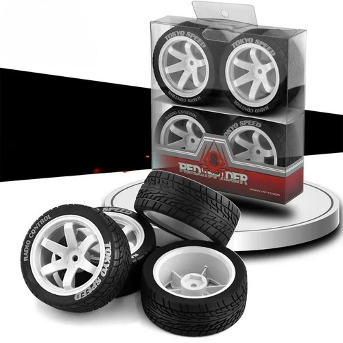1/10 RC Rally Racing Wheels Tires On Road 12mm Tamiya TT02 KYOSHO FASER Mk2 FZ02 - Picture 3 of 4