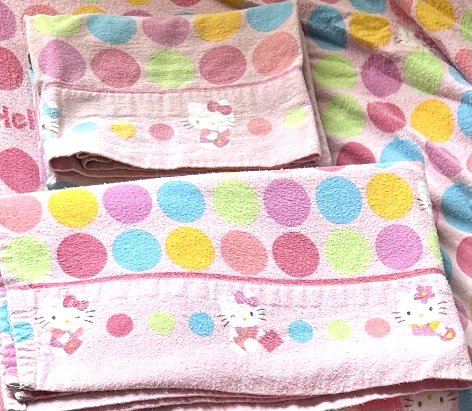 Hello Kitty одеяло 3 изделия фланелевый простыня комплект двойной размер розовый воздушные шары 2006 - Изображение 2 из 4