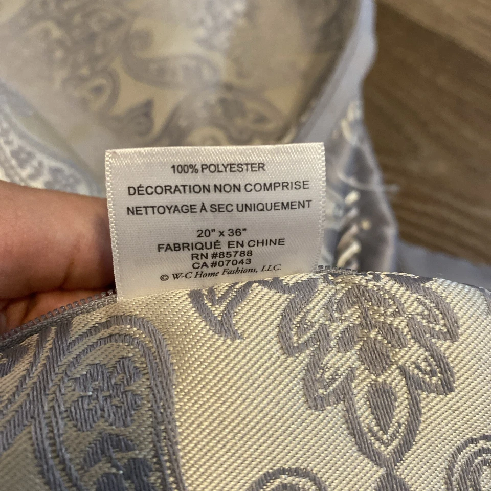 2 fundas de almohada Waterford de lino medallón KING hermosos lunares plateados/grises Foto 4 de 4
