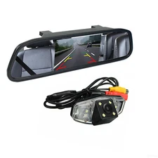 Car Rear View Mirror 4.3" Monitor + IR Backup Camera For Honda Accord Pilot Kit