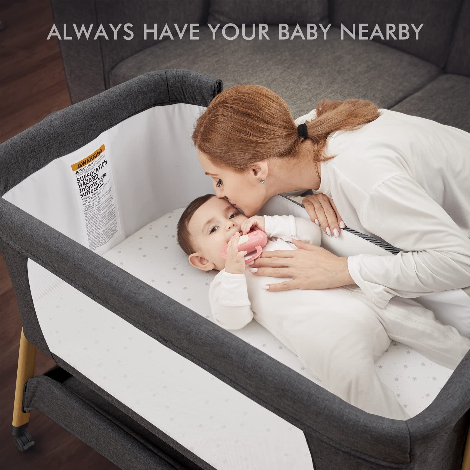 ANGELBLISS 3 in 1 Baby Rocking Bedside Sleeper with