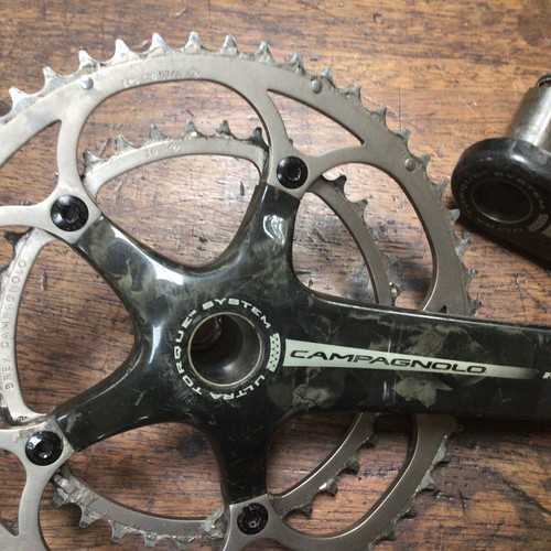 Rare Campagnolo Record 10 speed ultra torque crankset 175mm 53/39 - Picture 2 of 6