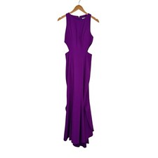 ZAC POSEN ZAC Cassie Cutout Evening Gown Dress Sz 4 Purple Sleeveless Mermaid