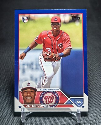 Jeter Downs Blue Parallel Rookie RC 2023 Topps Update Card #US145 Nationals