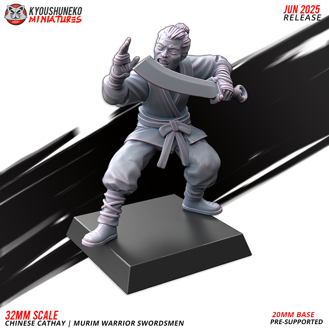 Kyoushuneko Chinese Murim Warrior Swordsmen X10 28mm/32mm Scale -NO BASES-