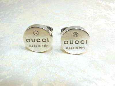 Gucci Round Cufflinks Sterling 925 Made In Italy Rare