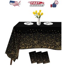 Tablecloths for Rectangle Tables, 3 Pack 54" x 108" Plastic Table Cloth Dispo...