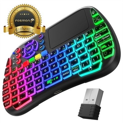 Fosmon 30ft Mini Keyboard with Touchpad Wireless Keyboard Bluetooth RGB Backlit