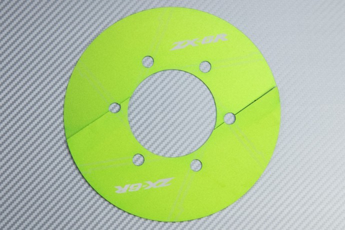 Caches couronne vert anti-corrosion en alu pour Kawasaki ZX6R 13-18