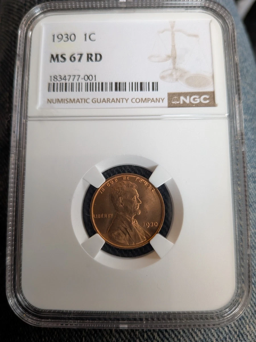 MS 67 Graded 1930 Year Lincoln Wheat US Small Cents (1909-1958