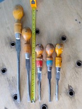Lot Of 5 Clay Cabinet Makers Screwdrivers Slot Headed Flat