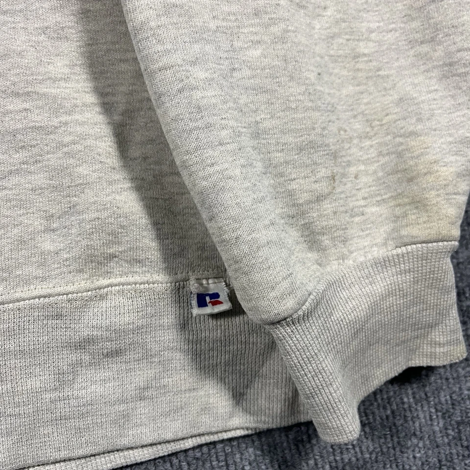 Sudadera Atlética Russell De Colección Hombres XL Gris Cuello Redondo En Blanco Hecha en EE. UU. Años 90 Foto 3 de 4